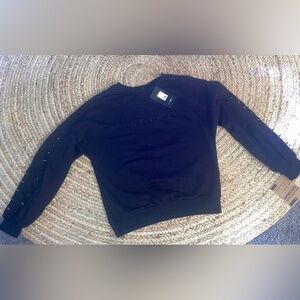 Fashion nova black studded sleeve sweatshirt